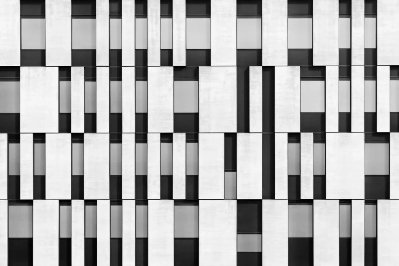 Atrium Amras, Innsbruck, Black & White Minimal Architecture Photography, 2020
