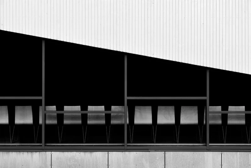 Algard Kirke, Algard, Black & White Minimal Architecture Photography, 2021
