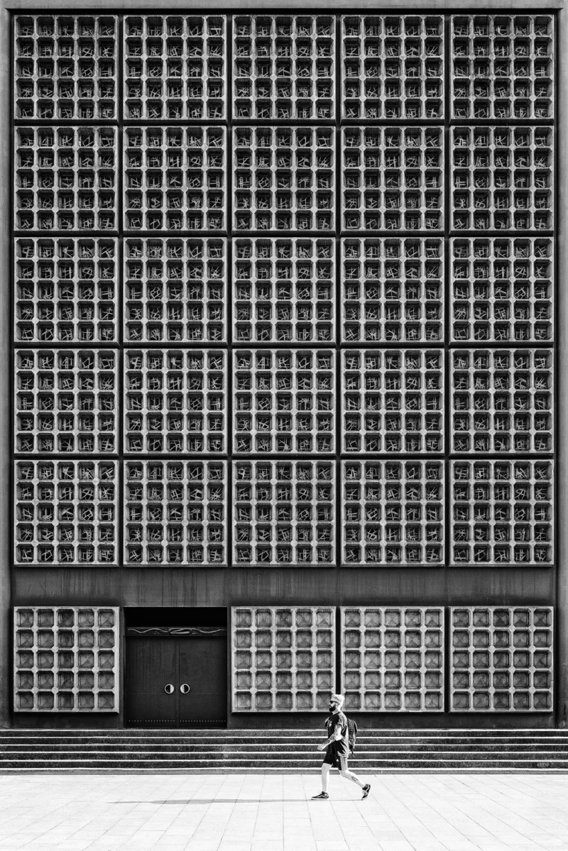 Kaiser Wilhelm Memorial Church, Berlin, Black & White Minimal Architecture Photography, 2022