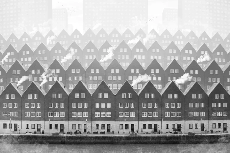 Spoorweghaven, Rotterdam, Reconstructed Series, Black & White Minimal Architecture Photography, 2020