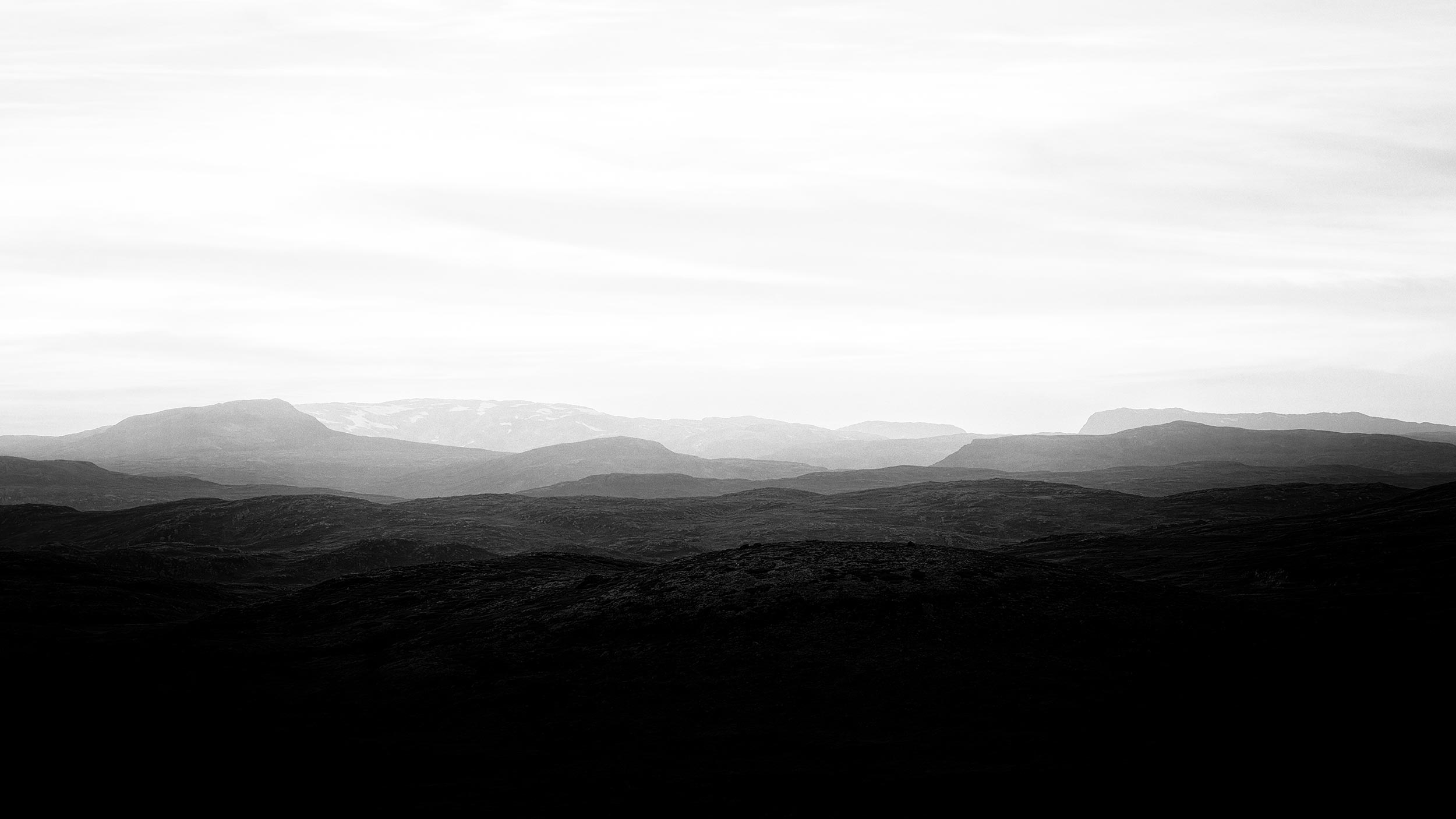 Mountain Shapes, Hardangervidda National Park, Norway, Black & White Phohography