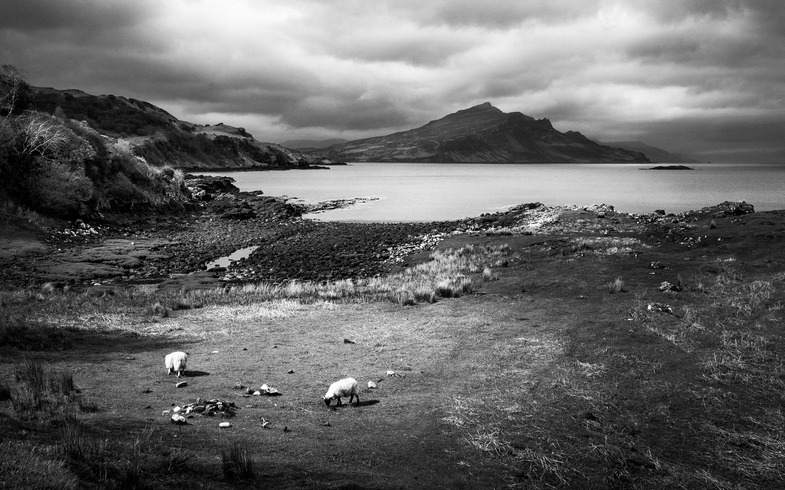 Braes Beach, Isle of Skye, Scotland, Outer Hebrides, Black & White