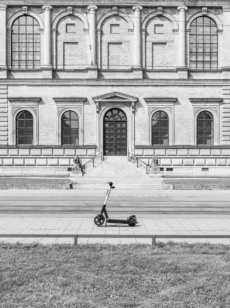 Alte Pinakothek, Munich, Black & White Minimal Architecture Photography, 2021
