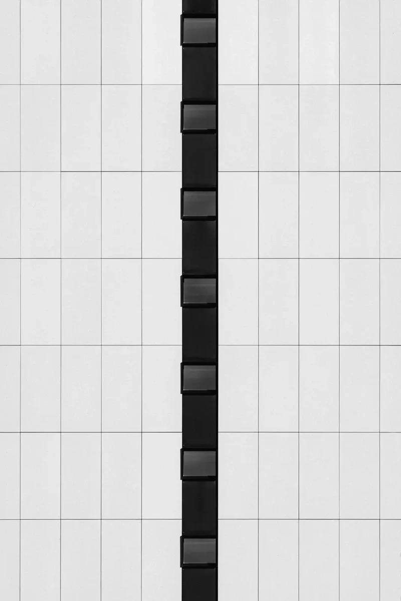 Olympic Village, Munich, Black & White Minimal Architecture Photography, 2021