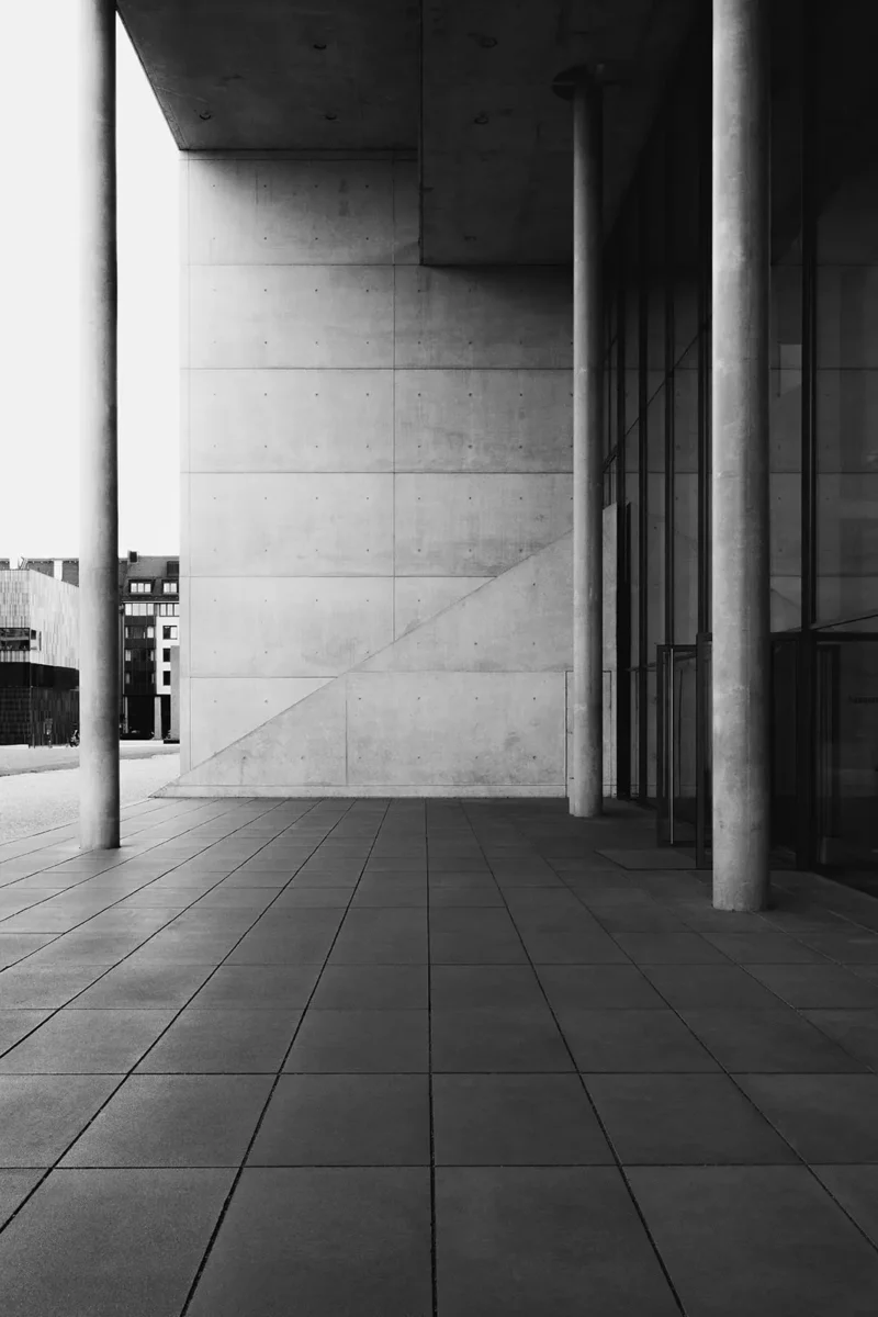 Pinakothek der Moderne, Munich, Black & White Minimal Architecture Photography, 2021