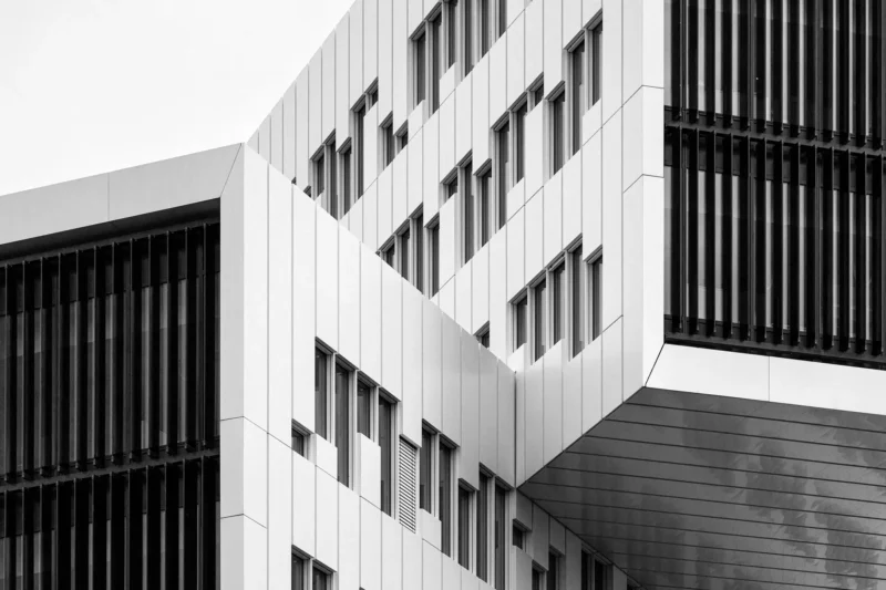 Equinor Fornebu, Statoil Headquarters, Oslo, Black & White Minimal Architecture Photography, 2022